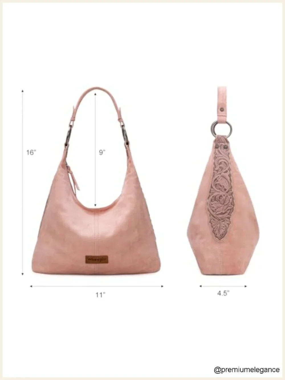 Suede Hobo Purse Embossed Slouchy Shoulder Bag Set